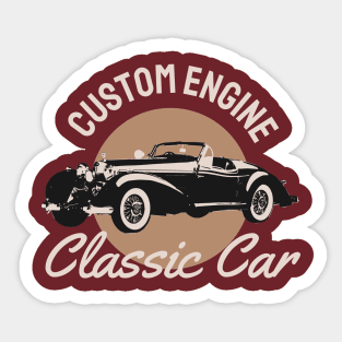 custom engine classic car Sticker